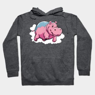 Flying Pink Hippo Hoodie